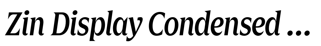 Zin Display Condensed Medium Italic